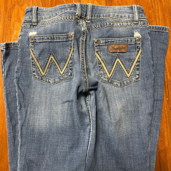 Wrangler Dark Blue Boot Cut Denim 5x32 - Picture 3 of 5
